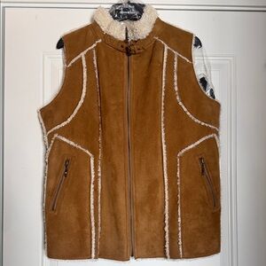 Dennis Basso Brown Shearling Vest